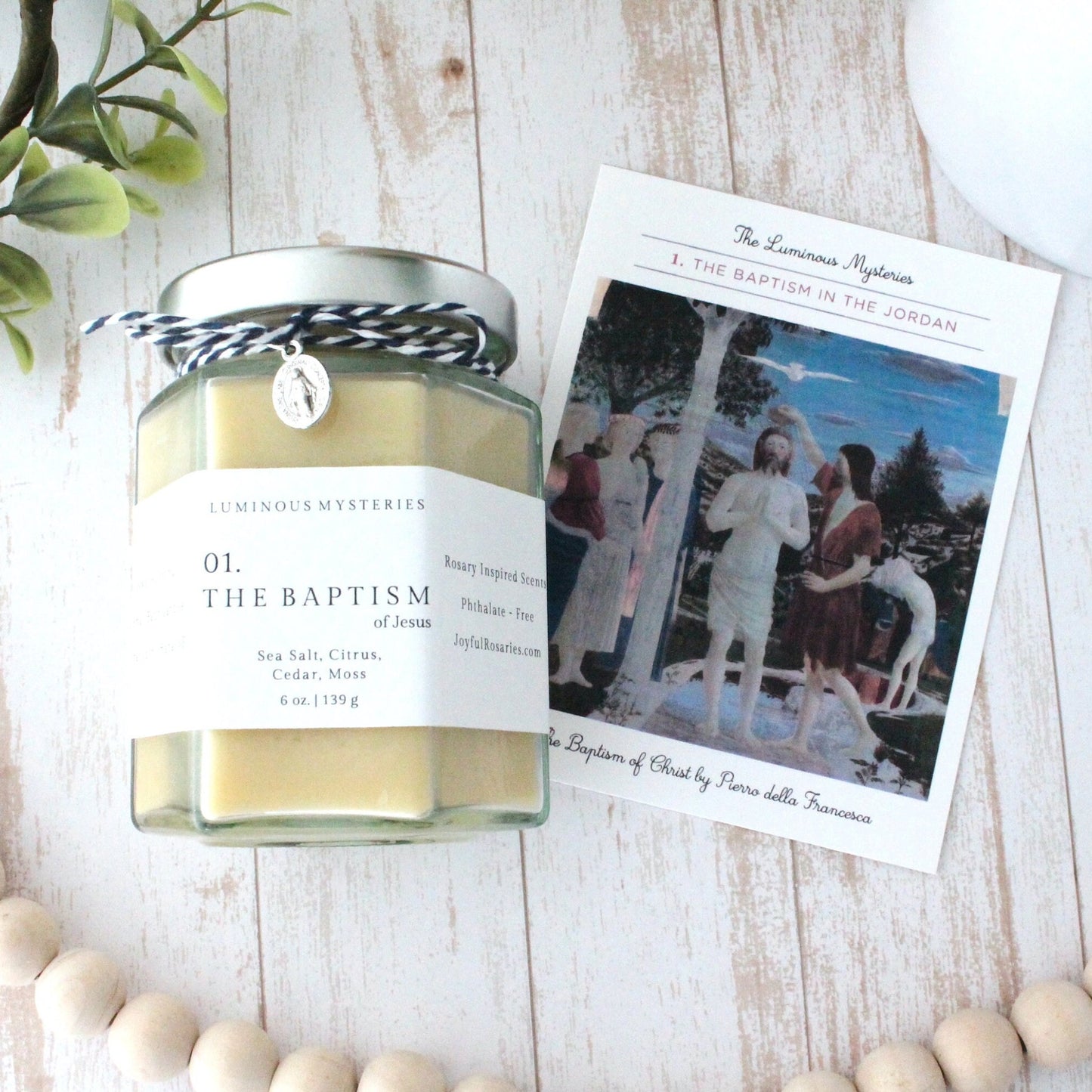 Baptism of Jesus Rosary Candle
