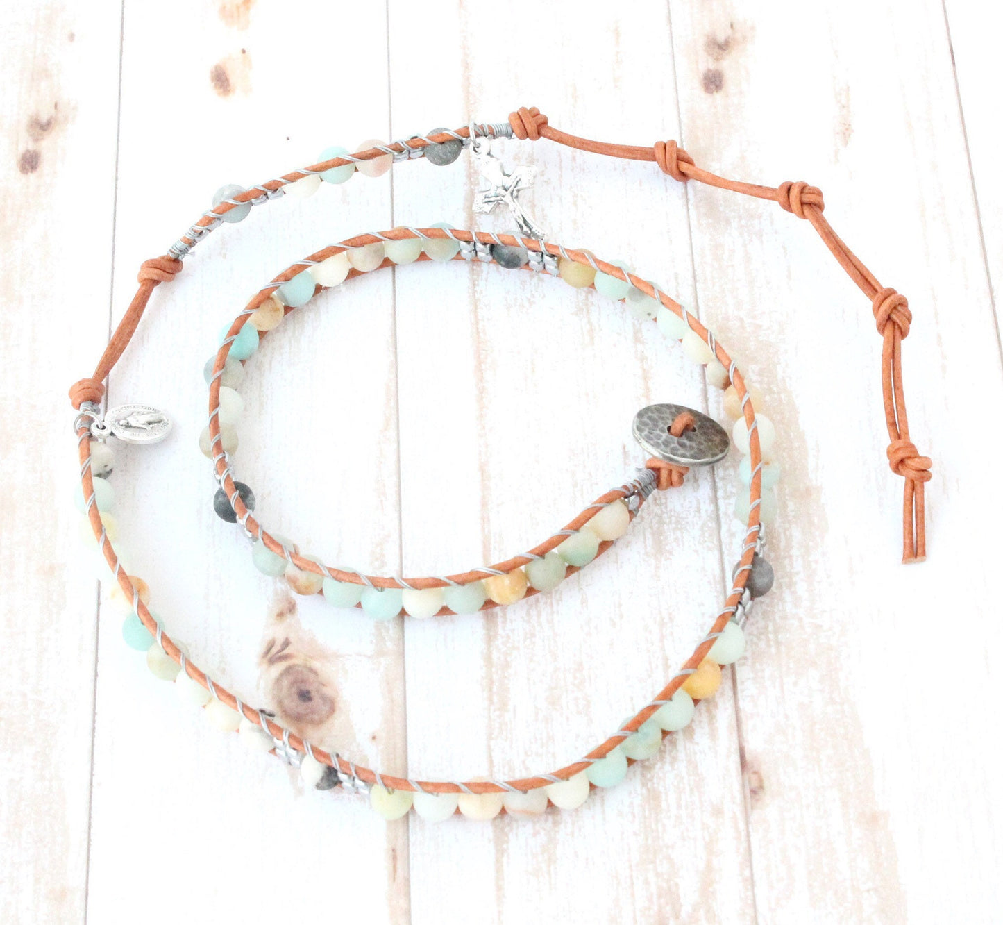 Amazonite Rosary Wrap Bracelet