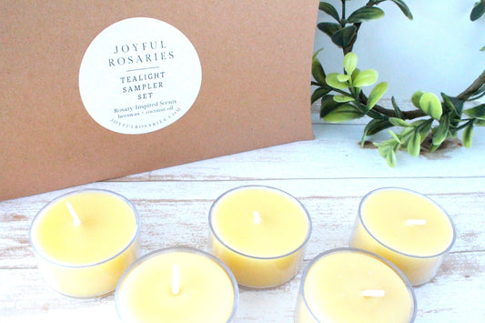 Rosary Beeswax Tealight Sampler Set