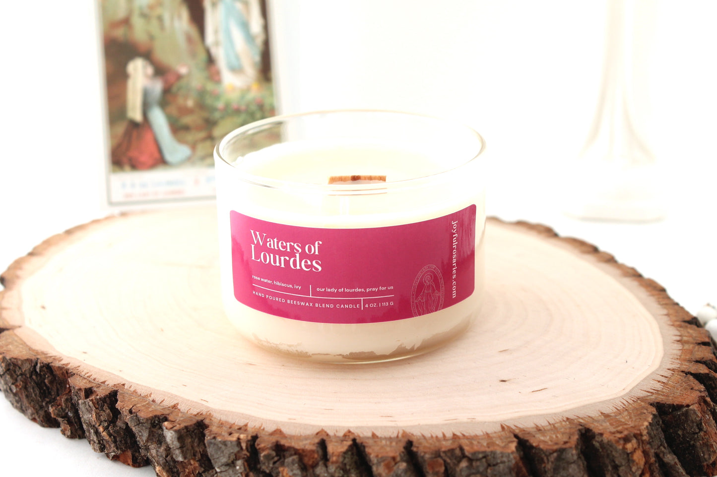 Waters of Lourdes Beeswax Blend Candle