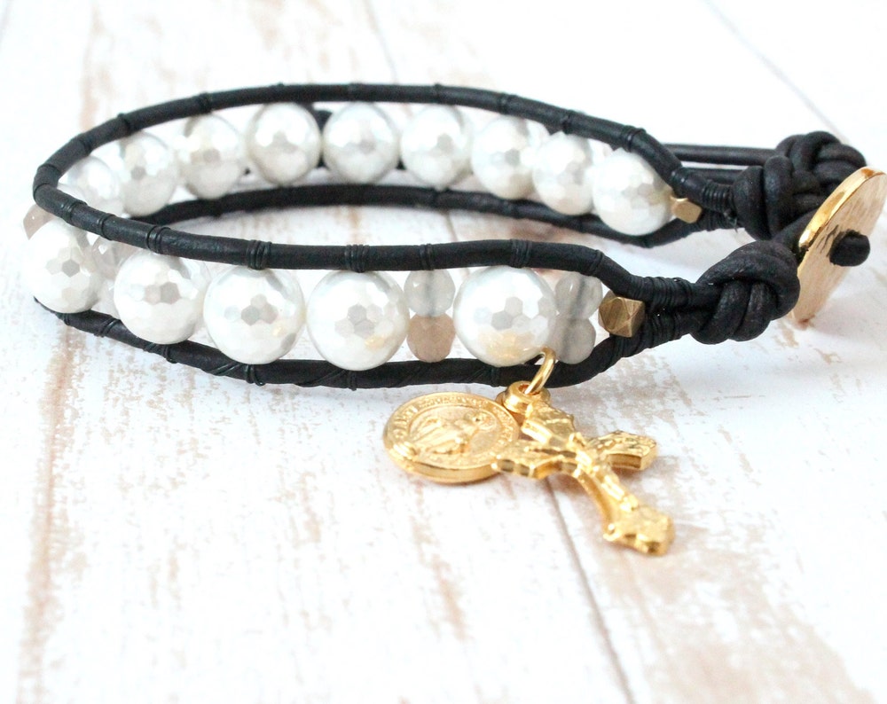 Leather Rosary Bracelets