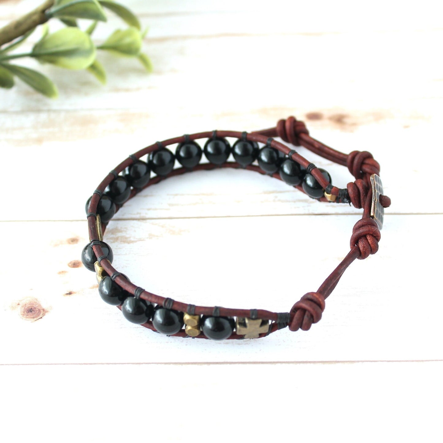 Onyx Gemstone Rosary Bracelet
