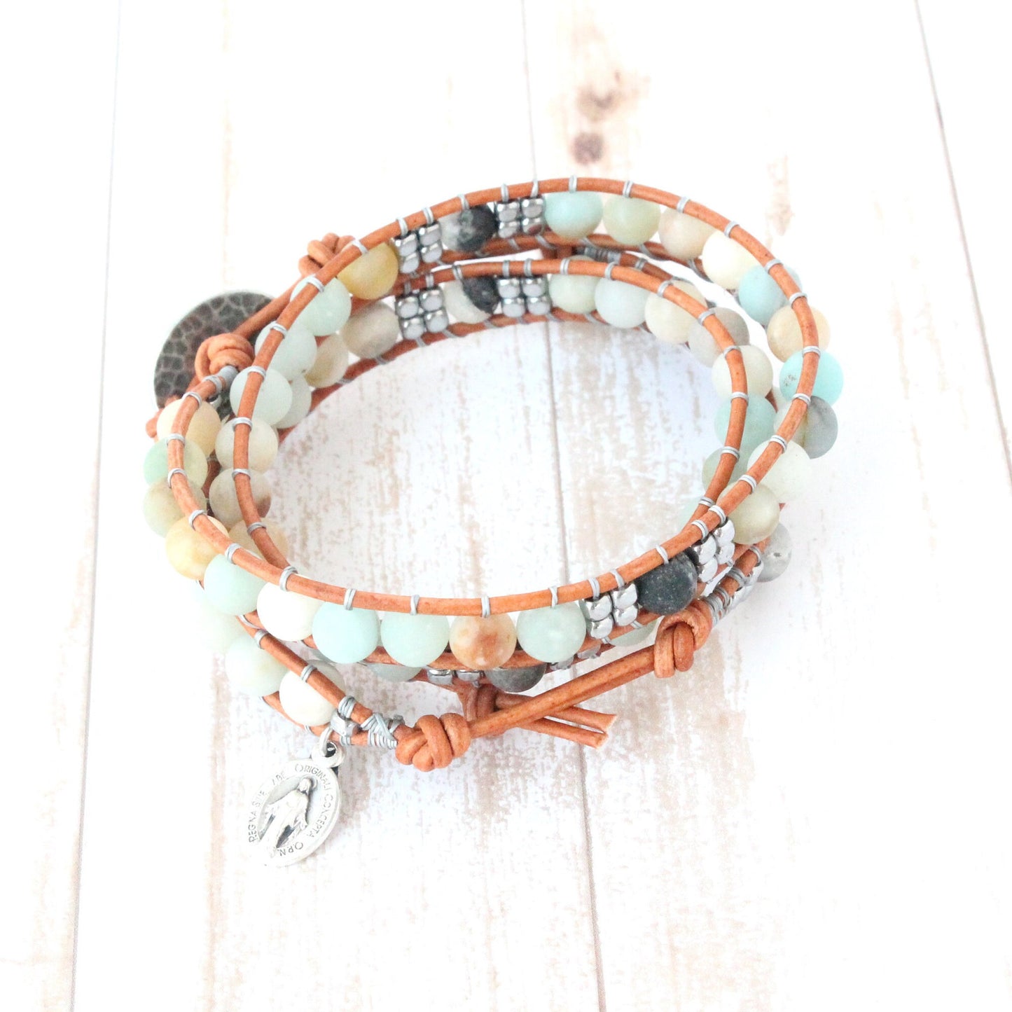 Amazonite Rosary Wrap Bracelet
