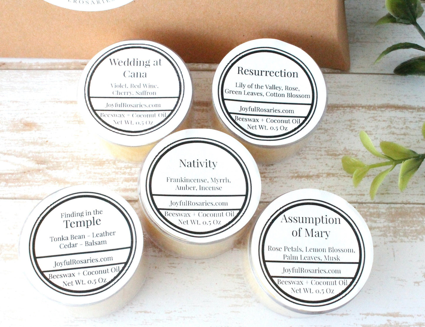 Rosary Beeswax Tealight Sampler Set