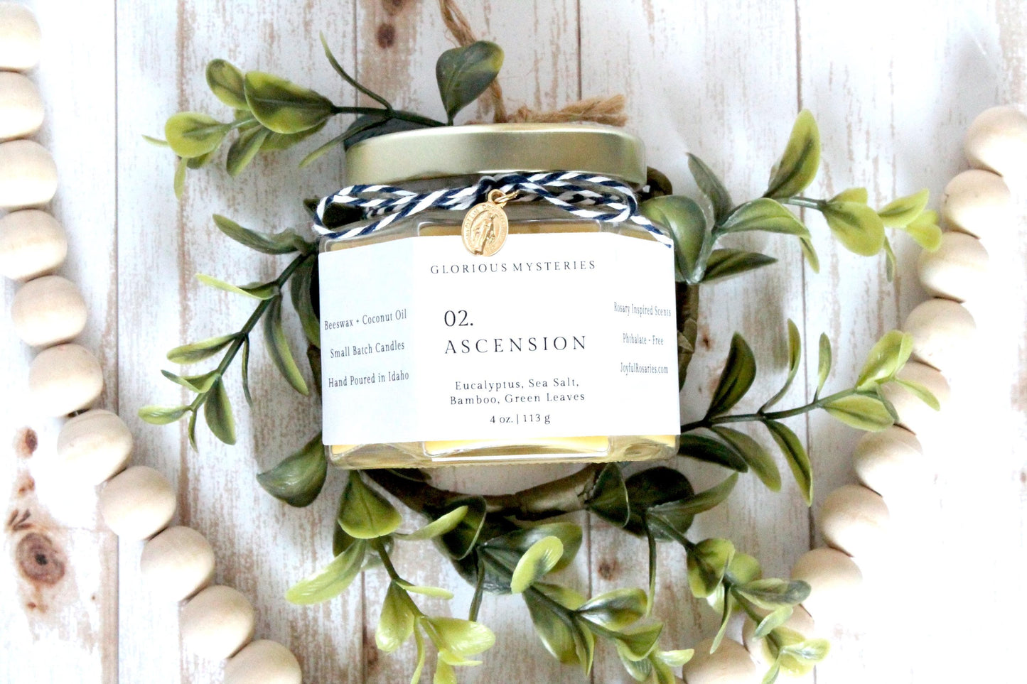 Glorious Mysteries Rosary Candle Gift Set