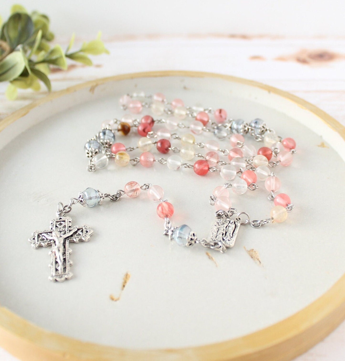 Strawberry Quartz Rosary