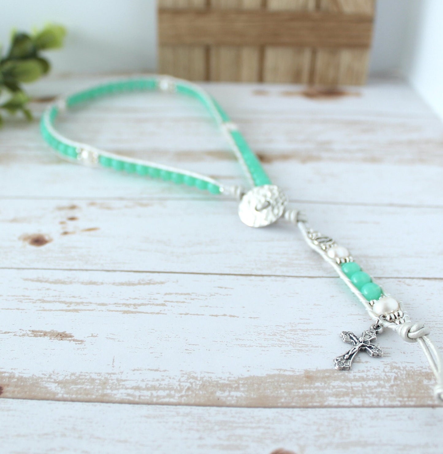 Czech Glass Rosary Wrap Bracelet
