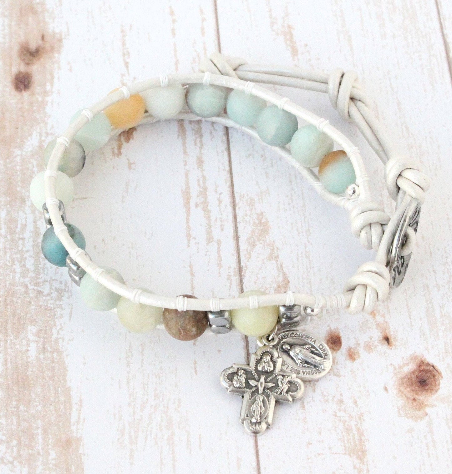 Amazonite Matte Rosary Bracelet