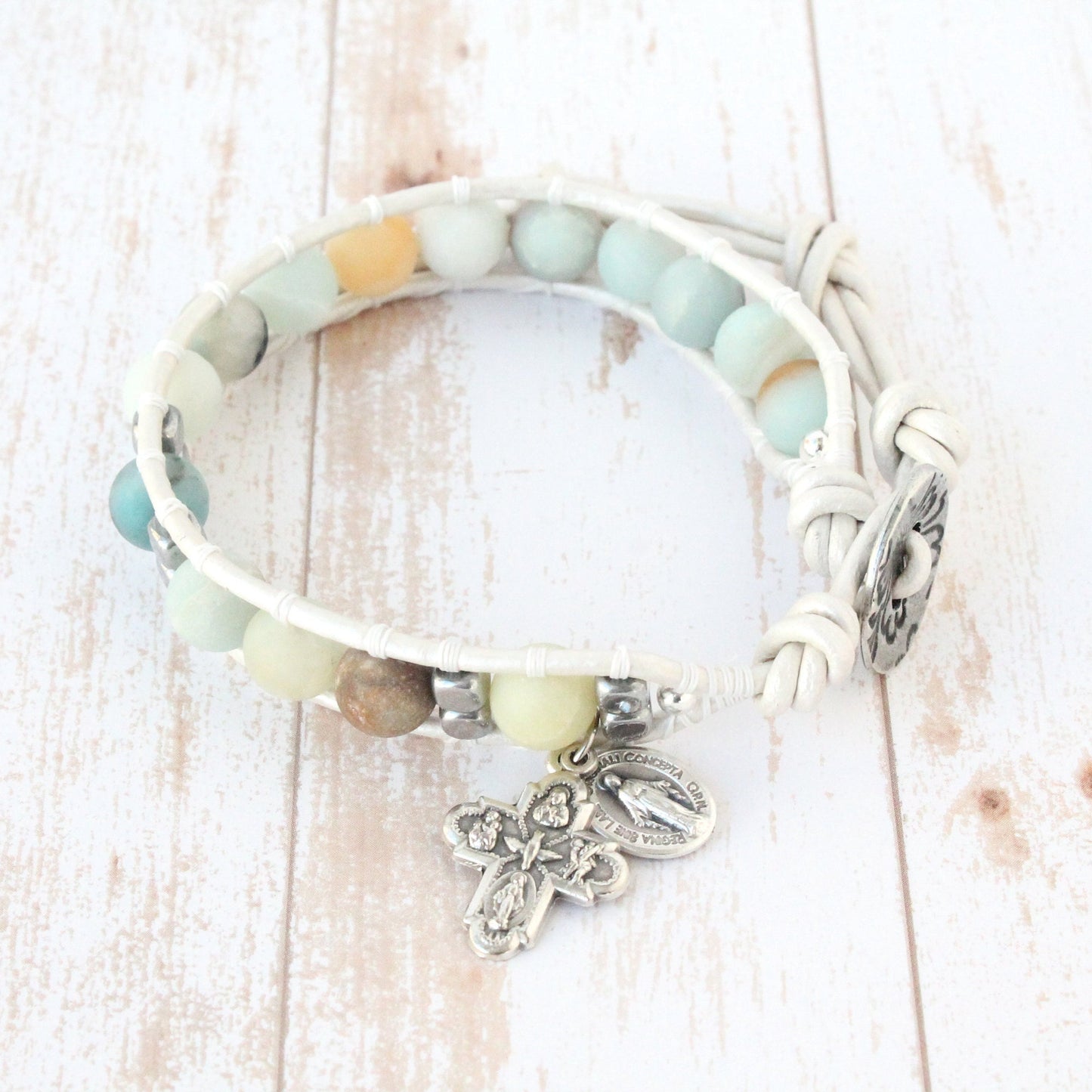 Amazonite Matte Rosary Bracelet