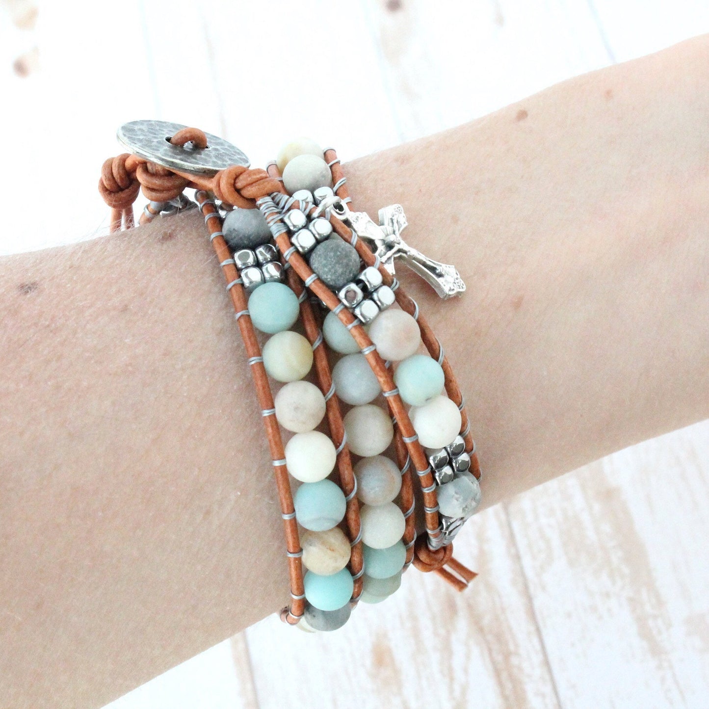 Amazonite Rosary Wrap Bracelet