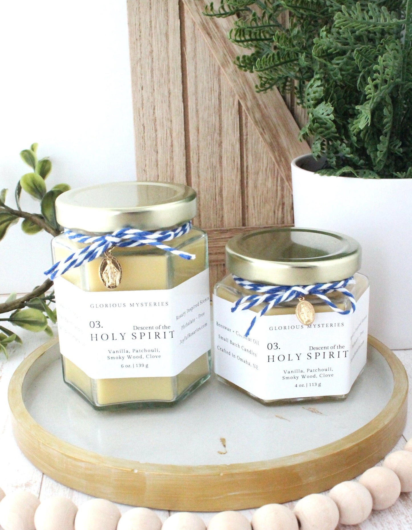 Descent of the Holy Spirit Rosary Candle