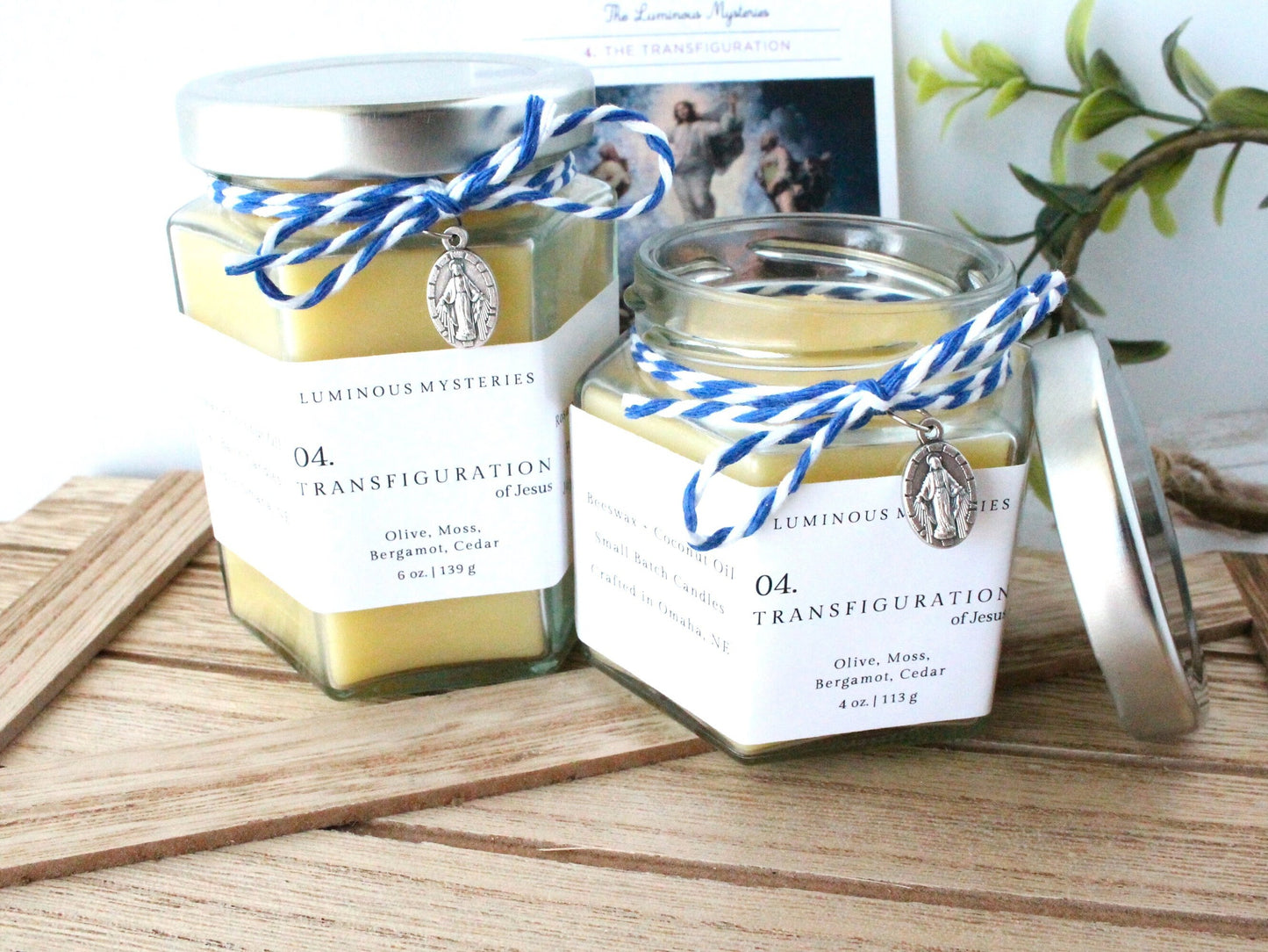 Transfiguration of Jesus Rosary Candle