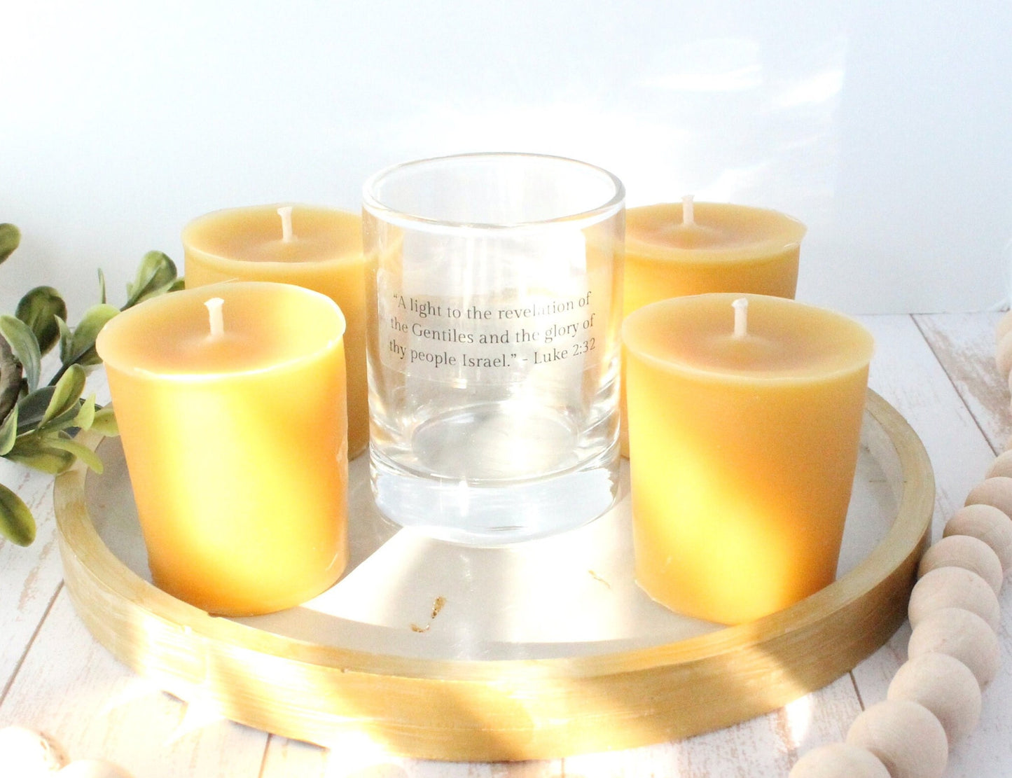 Candlemas Beeswax Votive Candles