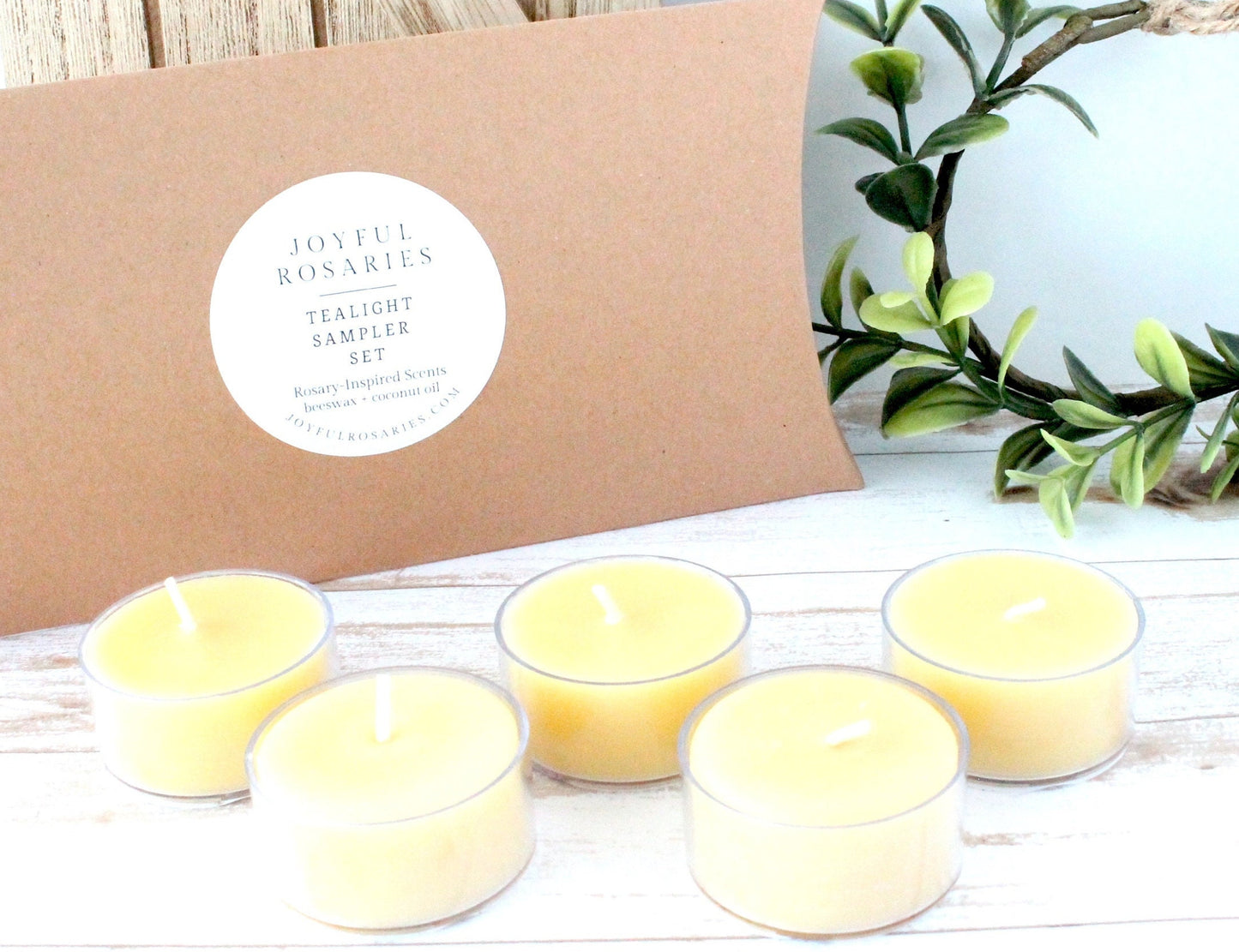 Rosary Beeswax Tealight Sampler Set