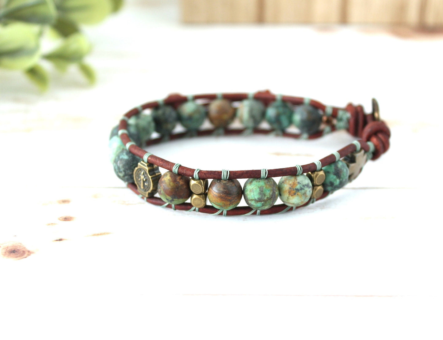 African Turquoise Rosary Bracelet