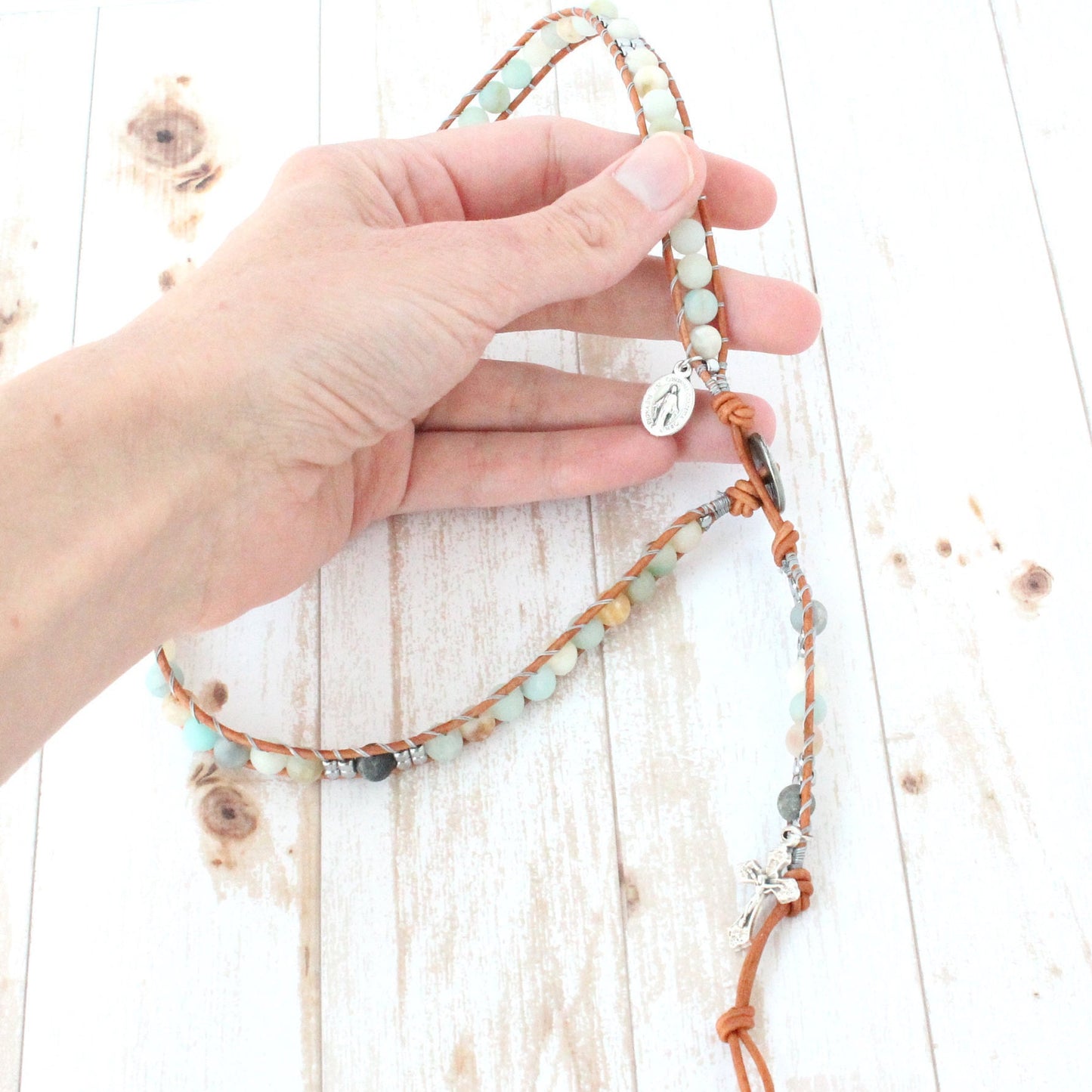 Amazonite Rosary Wrap Bracelet