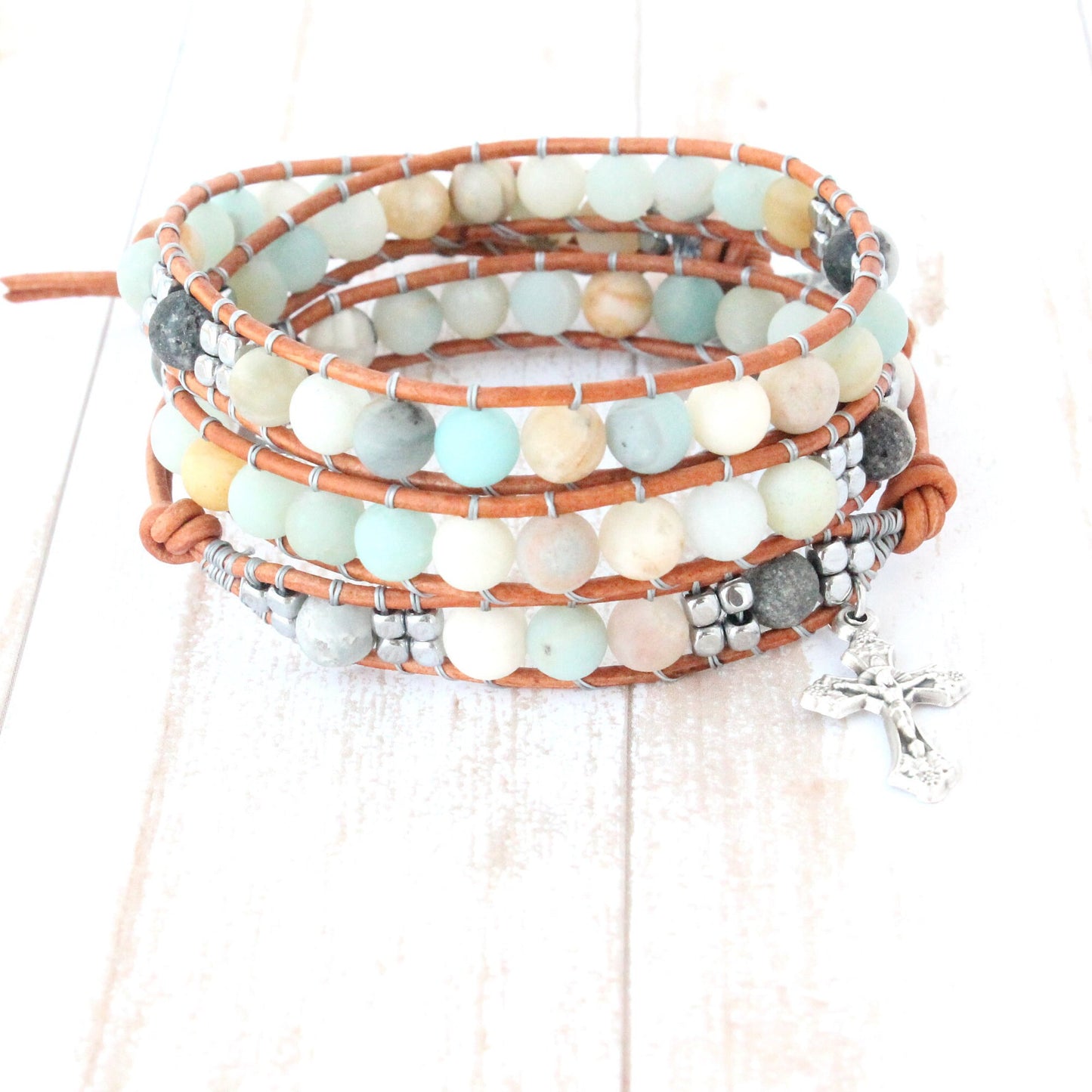 Amazonite Rosary Wrap Bracelet