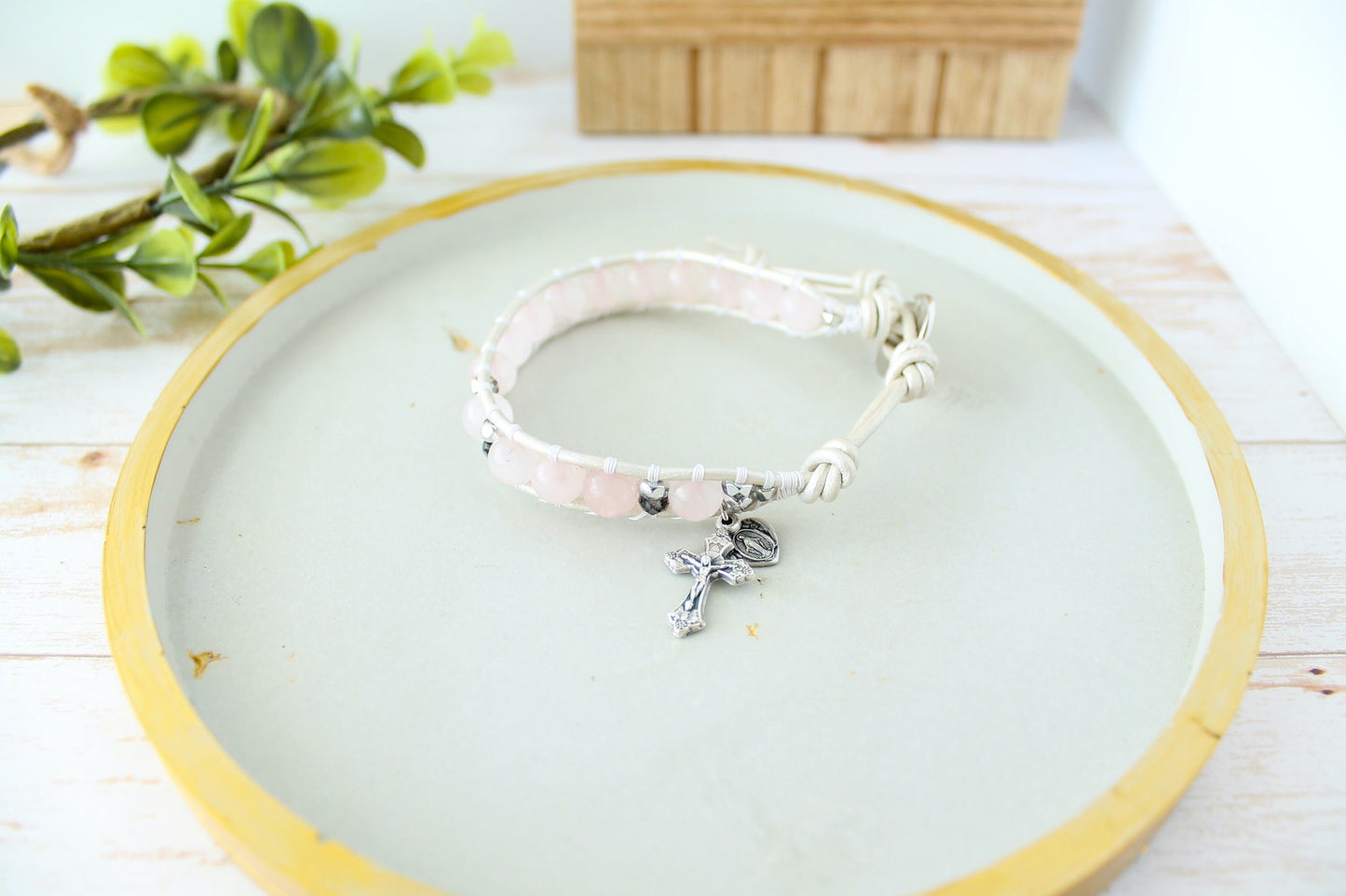 Rose Quartz Rosary Bracelet