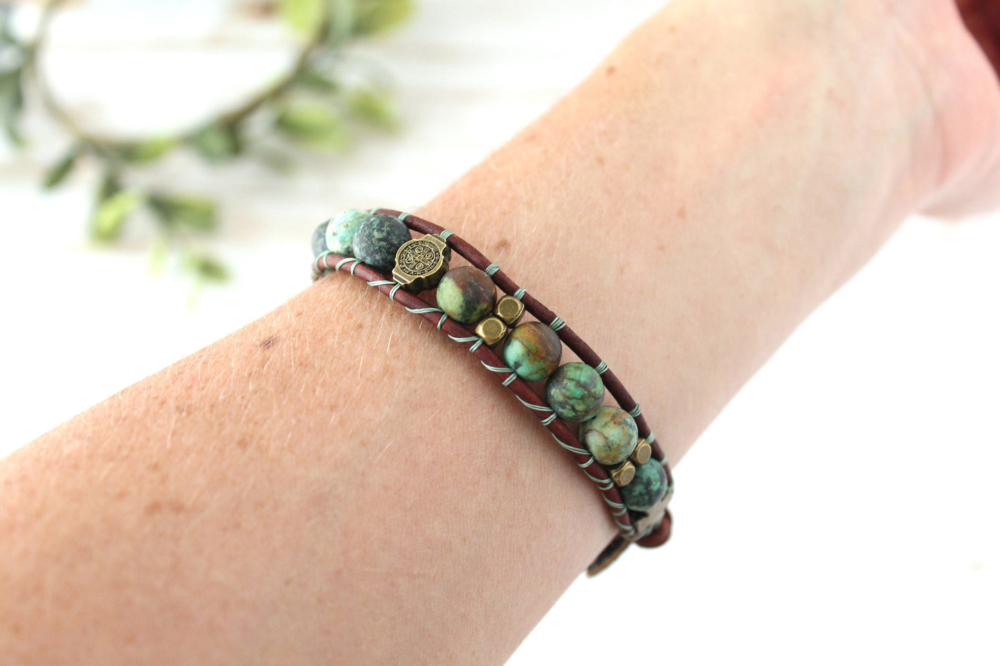 African Turquoise Rosary Bracelet