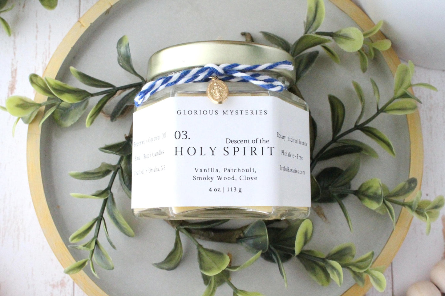 Glorious Mysteries Rosary Candle Gift Set