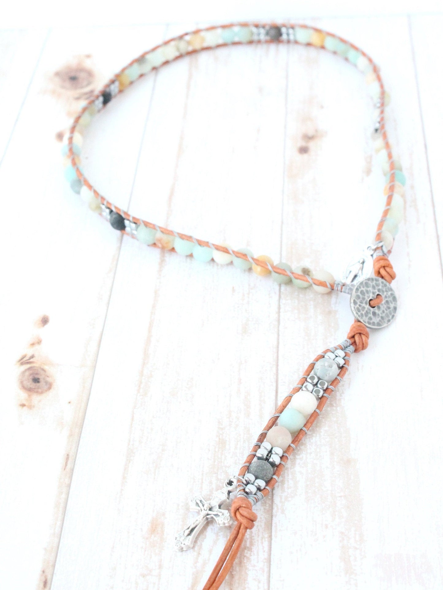 Amazonite Rosary Wrap Bracelet