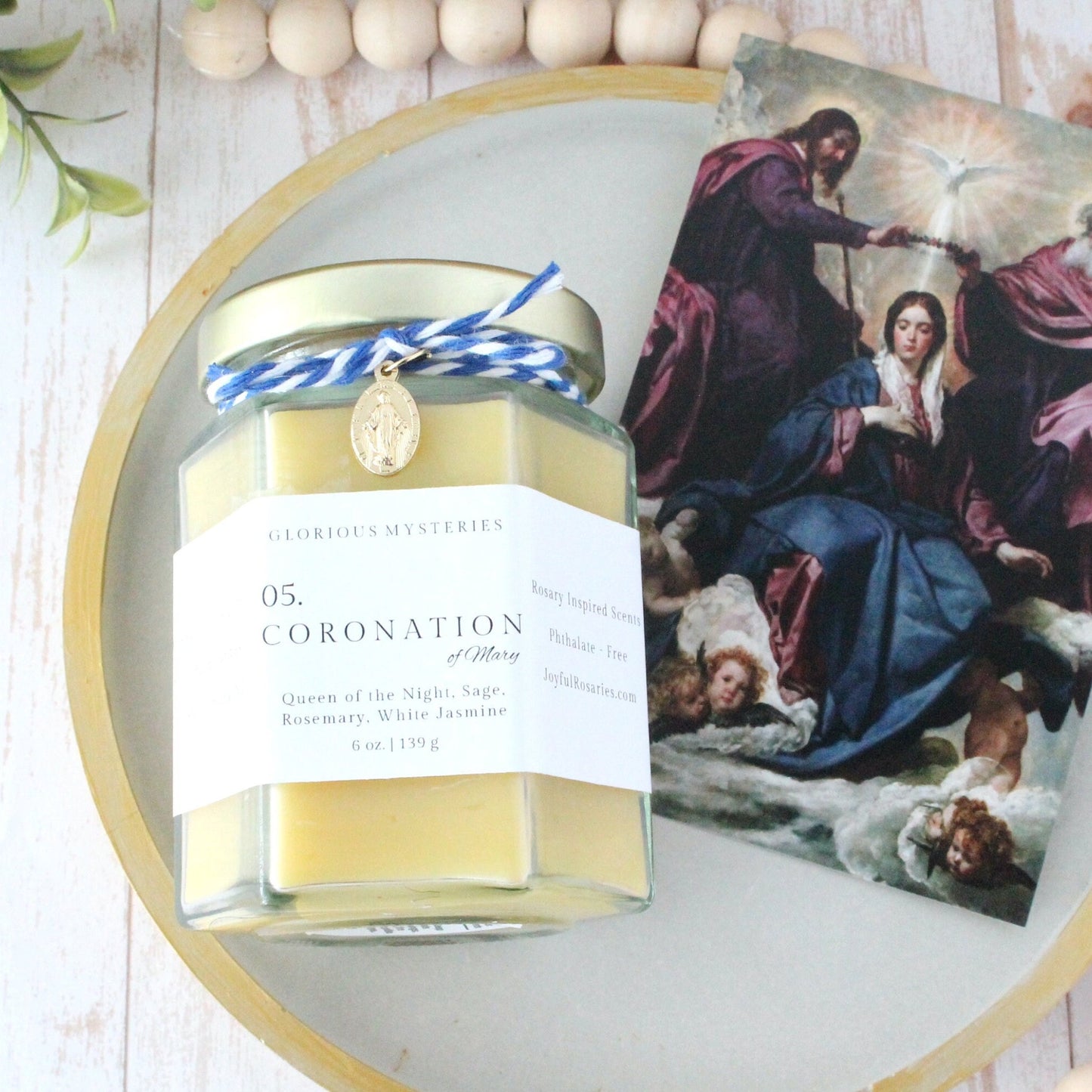 Coronation of Mary Rosary Candle