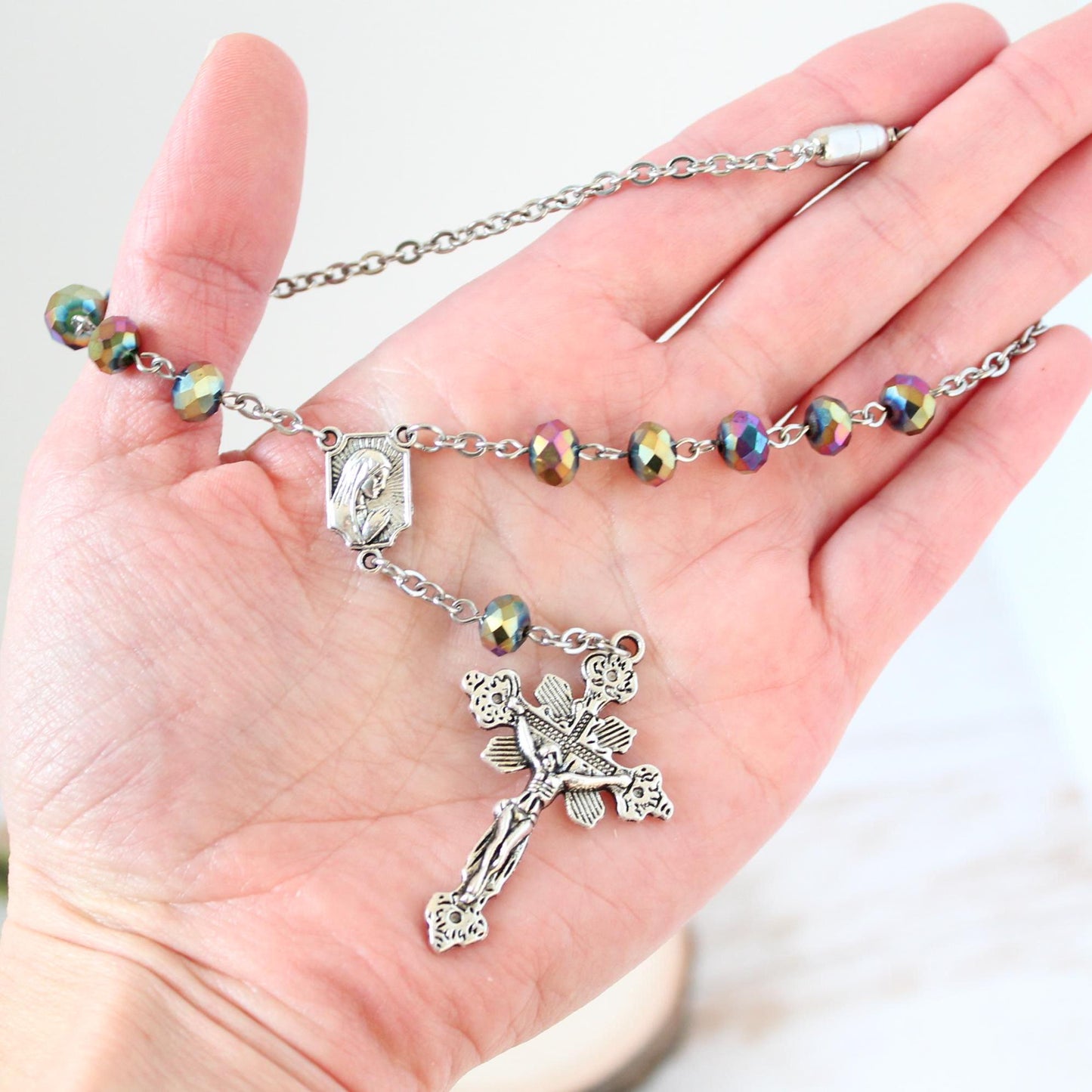 Glass Bead Magnetic Car Rosary