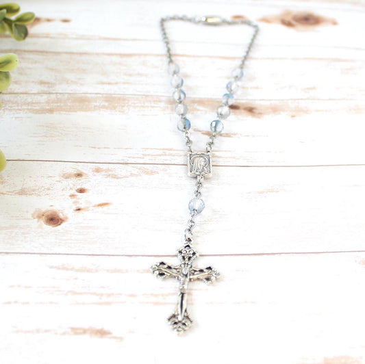 Blue Glass Bead Magnetic Car Rosary