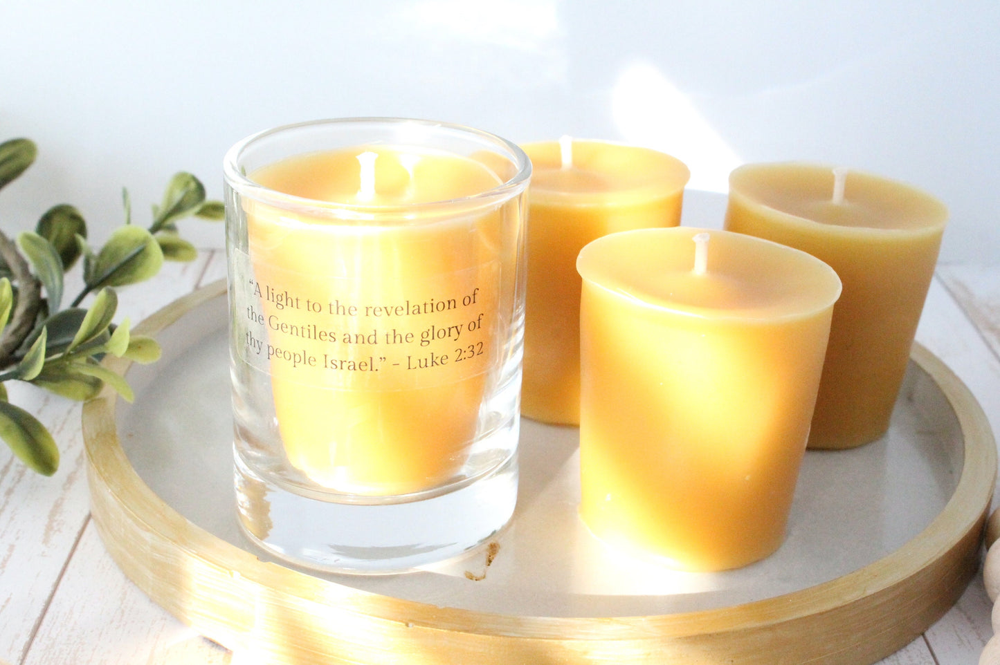 Candlemas Beeswax Votive Candles