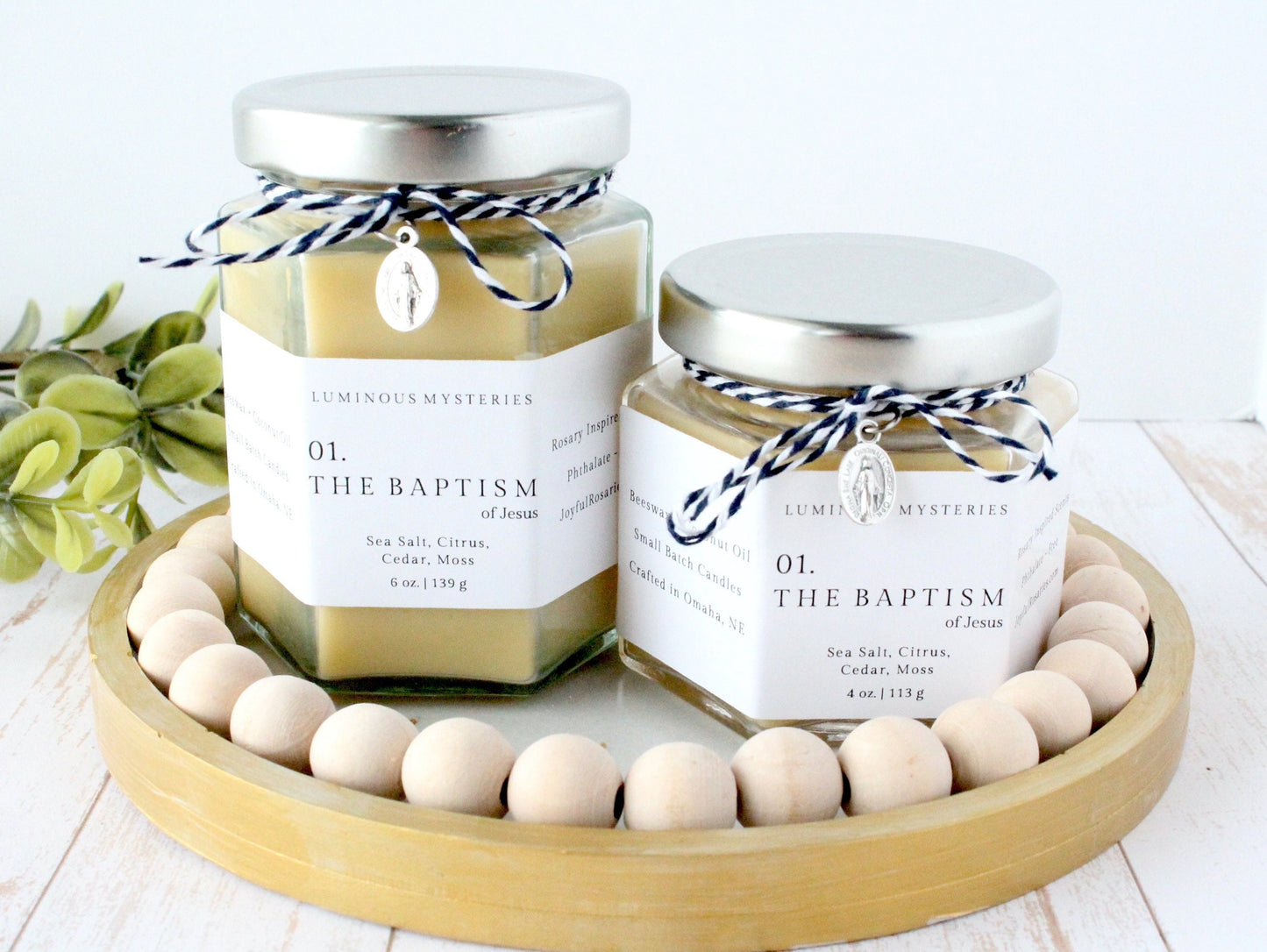 Baptism of Jesus Rosary Candle