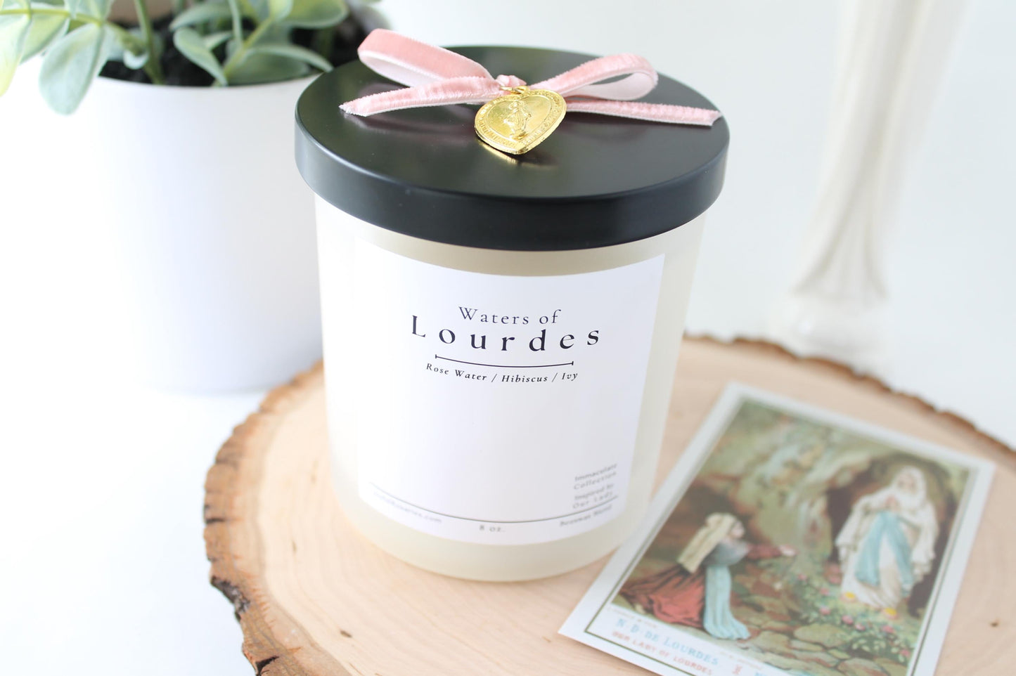 Waters of Lourdes Beeswax Blend Candle