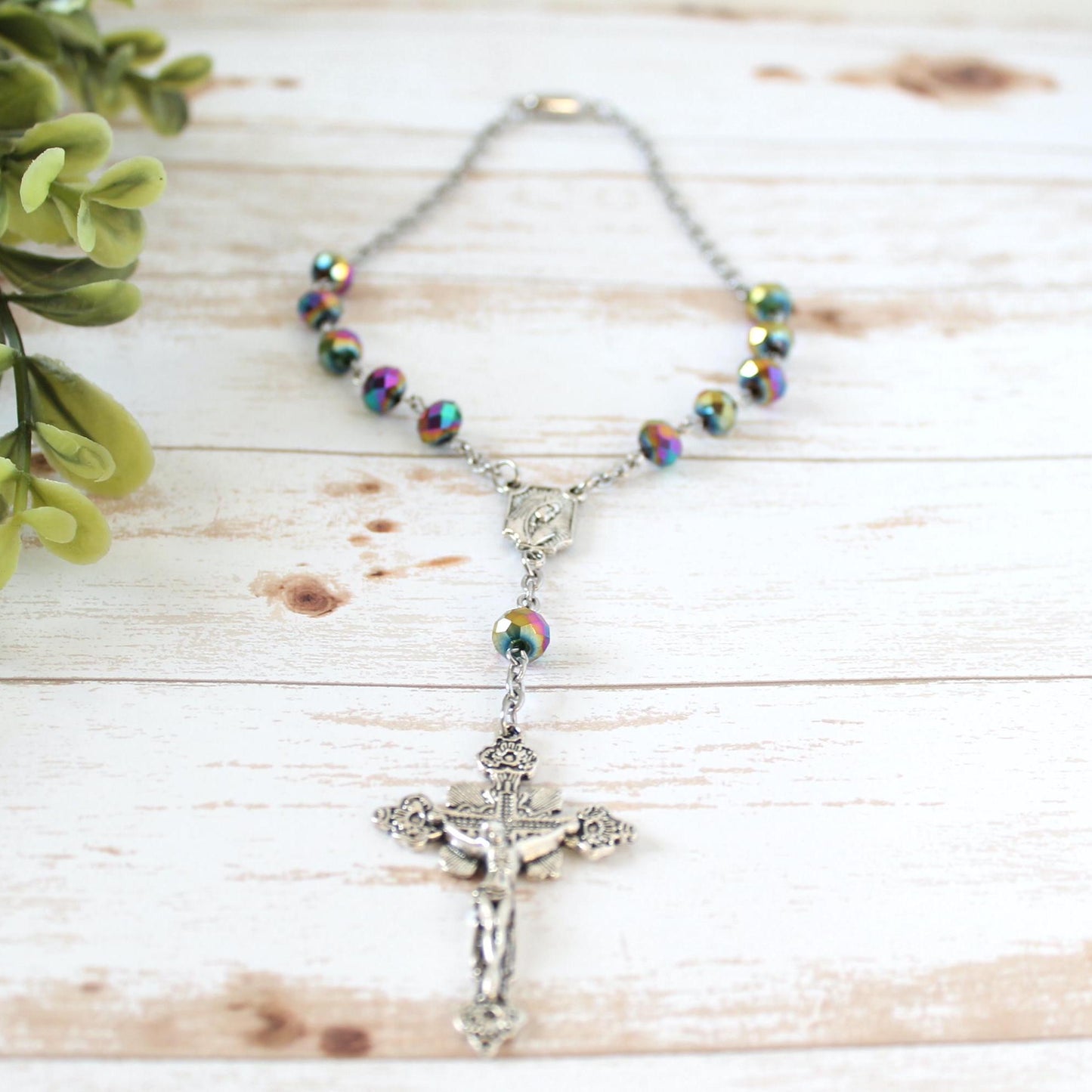 Glass Bead Magnetic Car Rosary