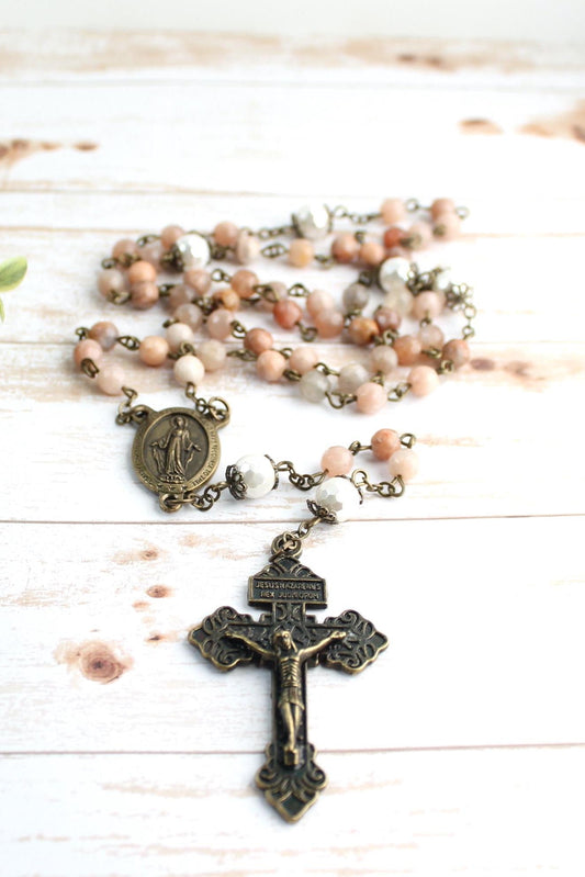 Sunstone Gemstone Rosary