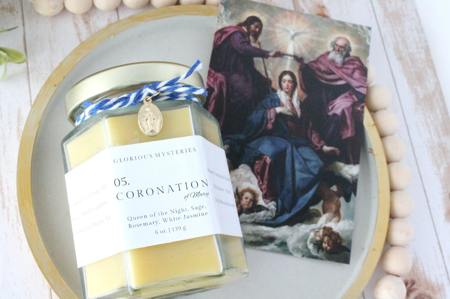 Coronation of Mary Rosary Candle