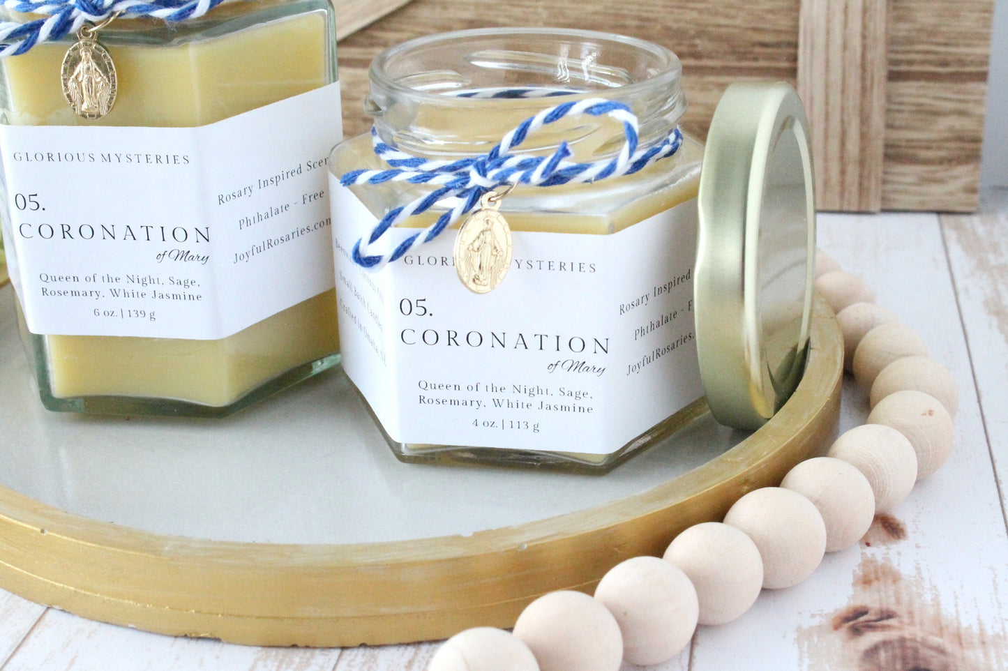 Coronation of Mary Rosary Candle