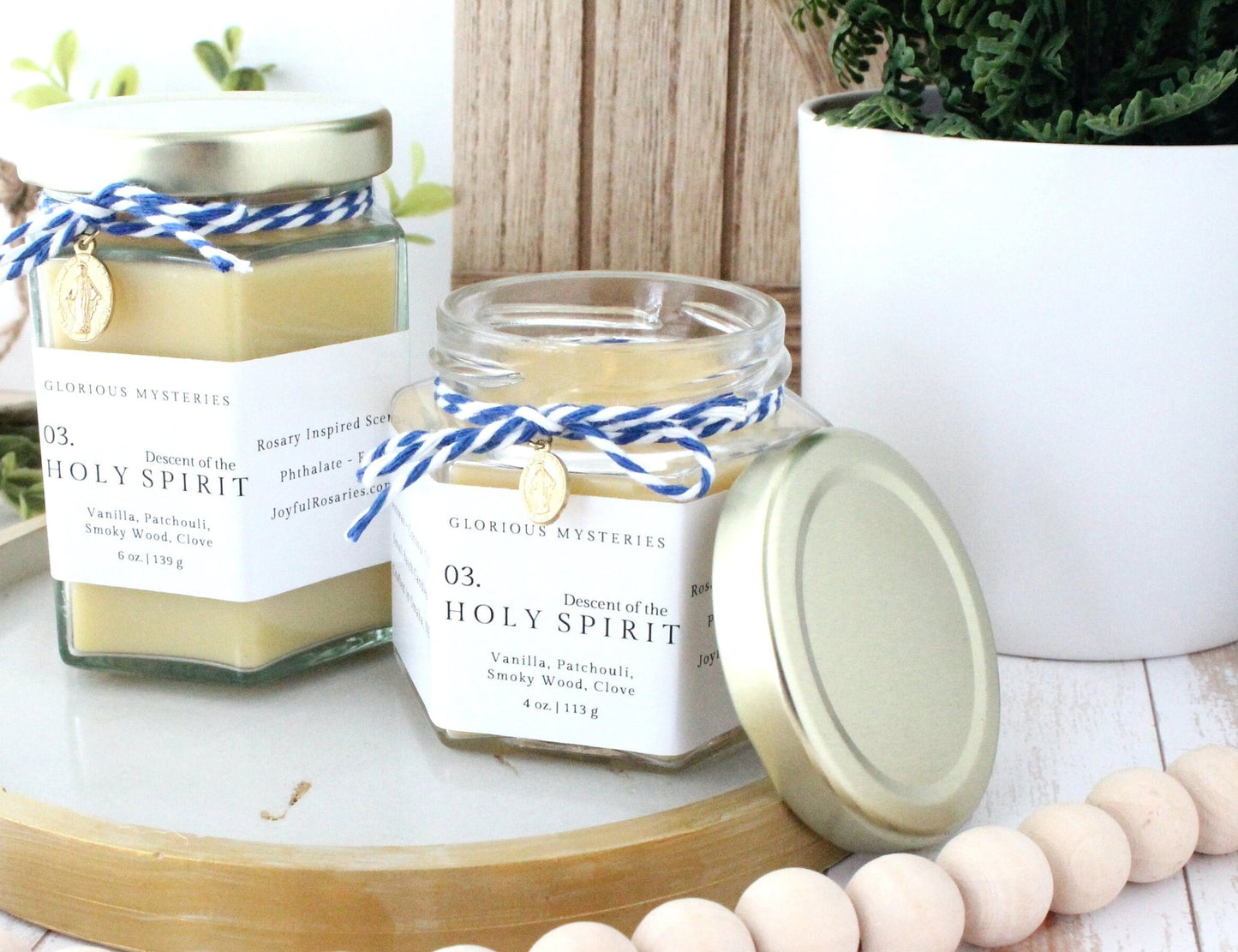 Descent of the Holy Spirit Rosary Candle