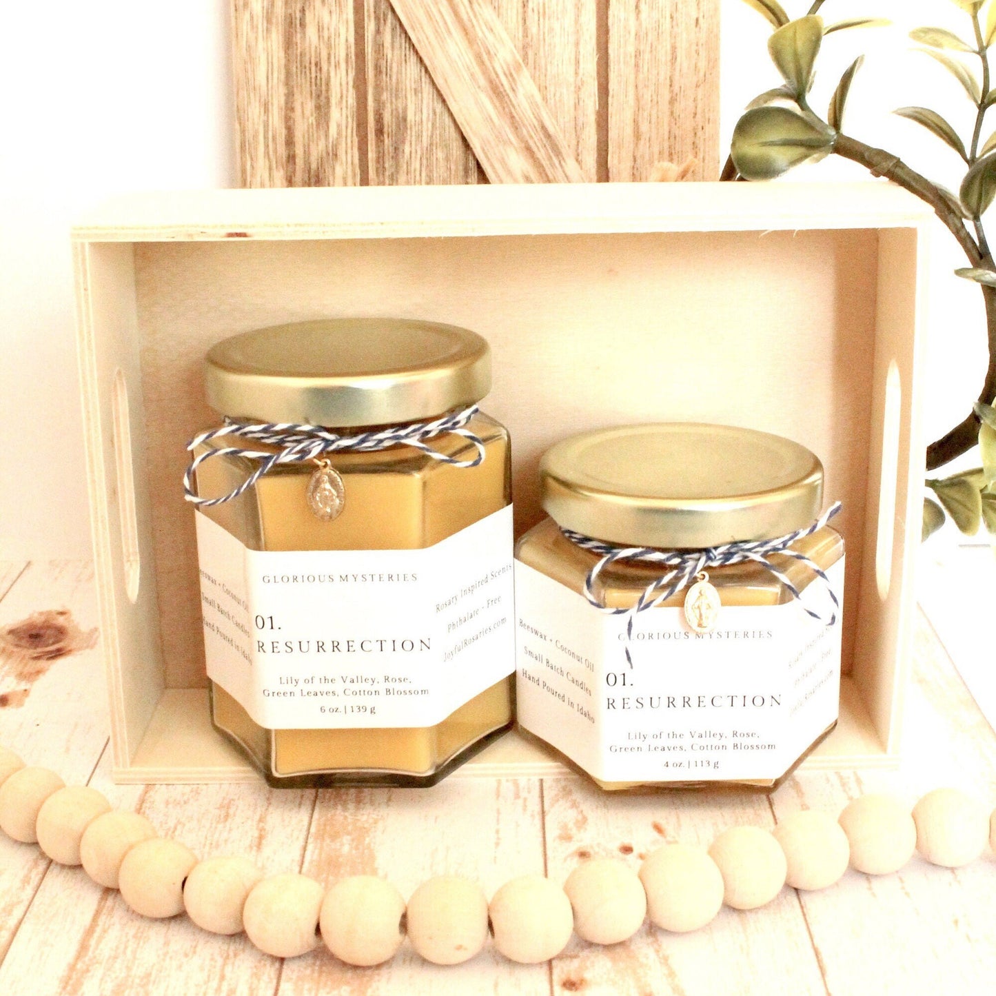 Resurrection of Jesus Rosary Candle