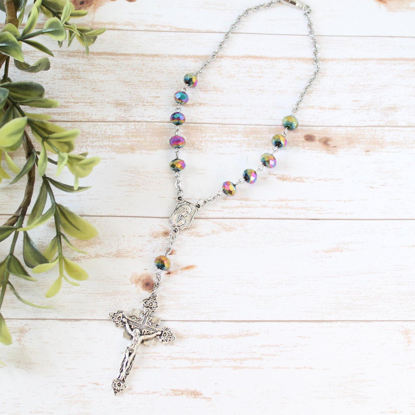 Glass Bead Magnetic Car Rosary