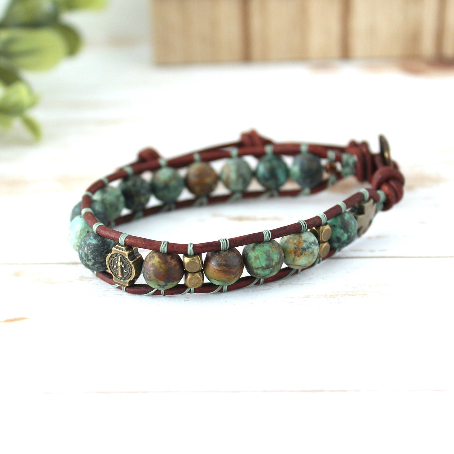 African Turquoise Rosary Bracelet