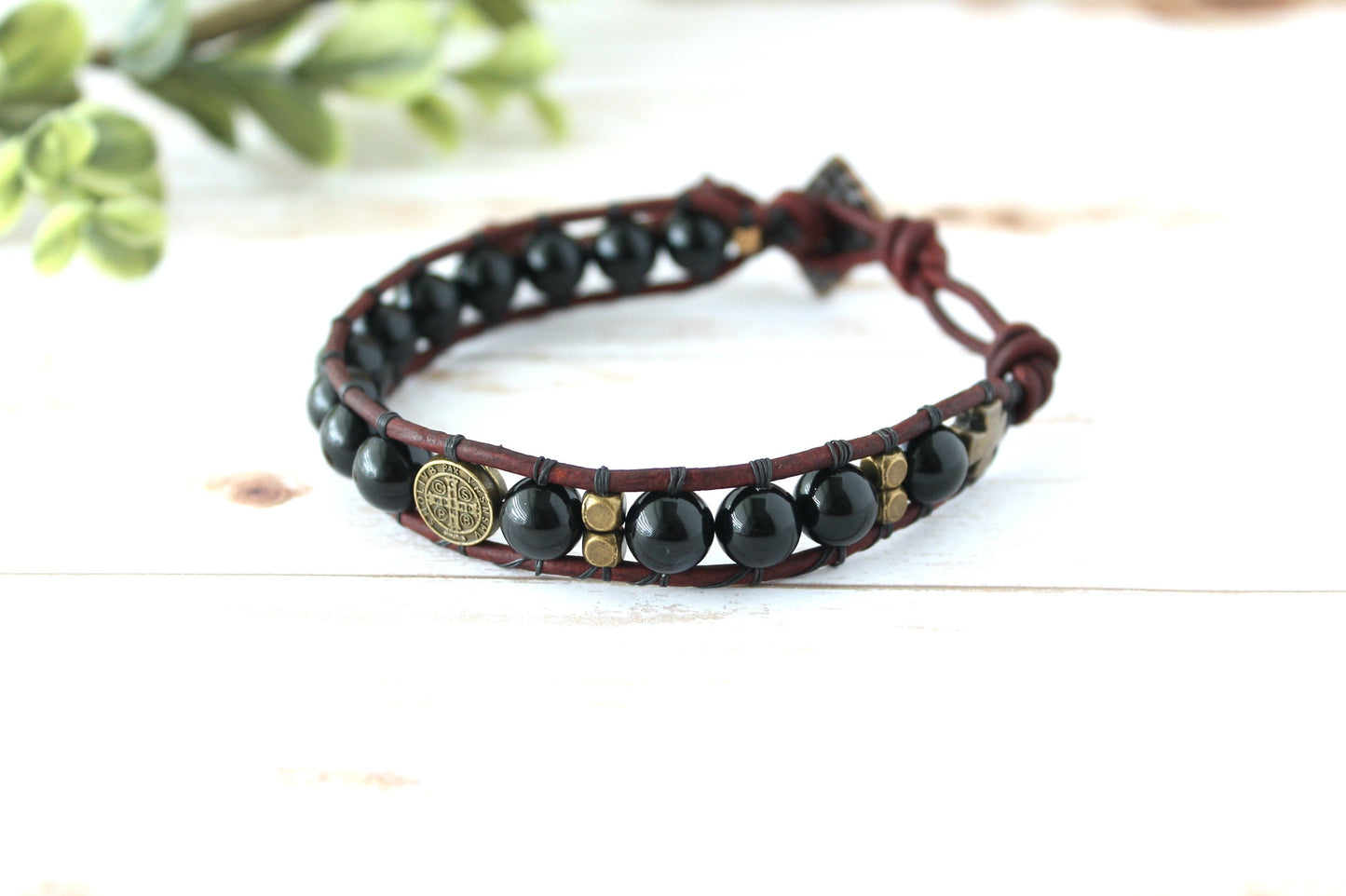 Onyx Gemstone Rosary Bracelet