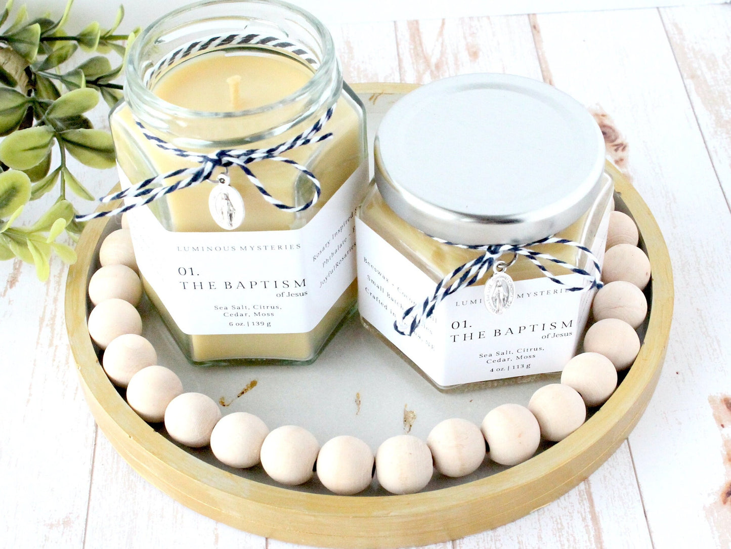 Baptism of Jesus Rosary Candle