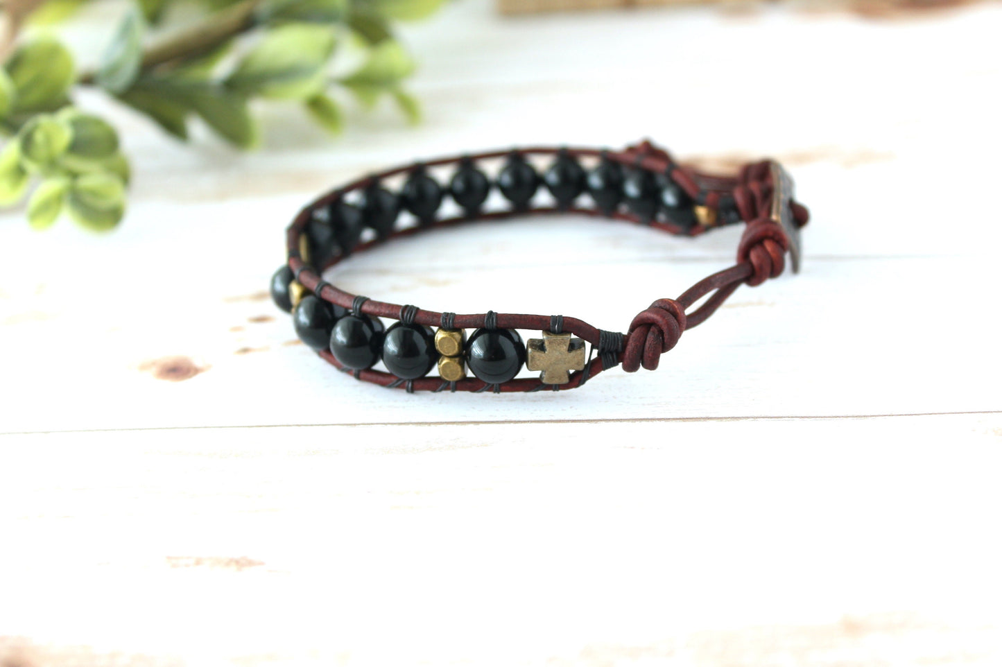 Onyx Gemstone Rosary Bracelet