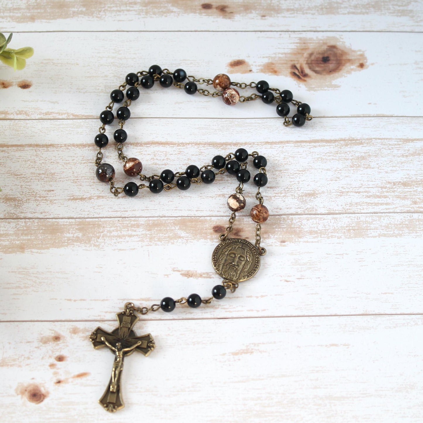 Onyx Gemstone Holy Face of Jesus Chaplet