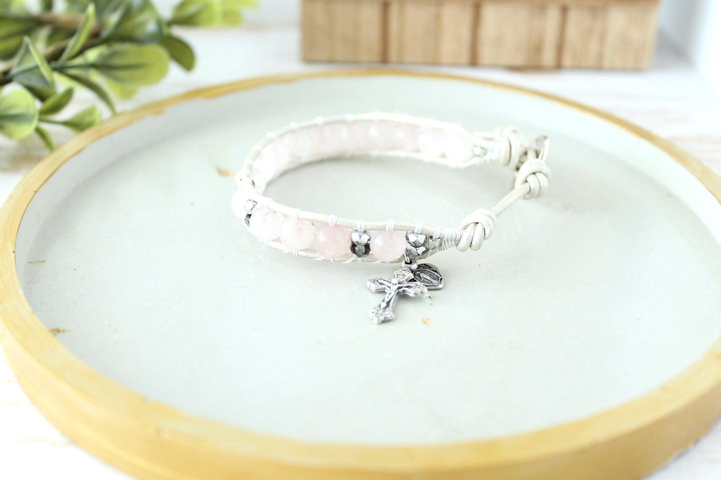 Rose Quartz Rosary Bracelet