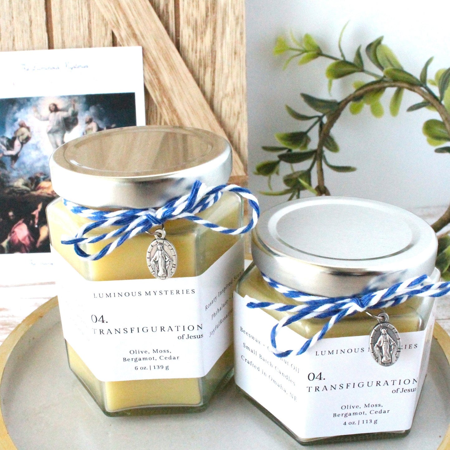 Transfiguration of Jesus Rosary Candle