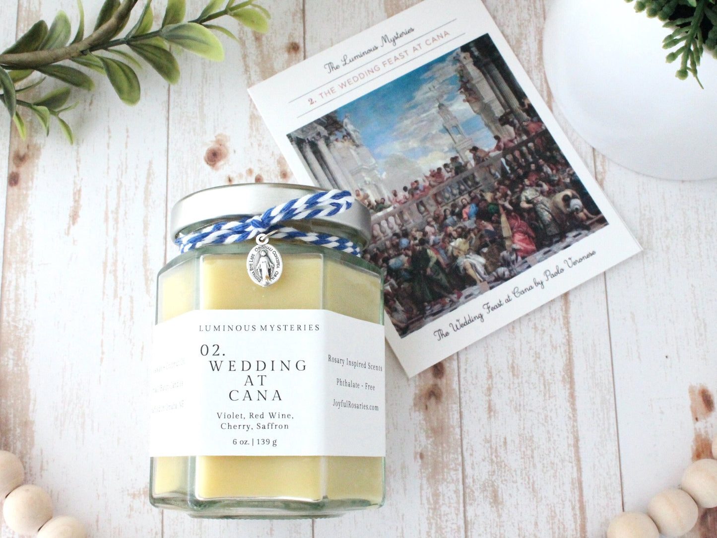 Wedding At Cana Rosary Candle