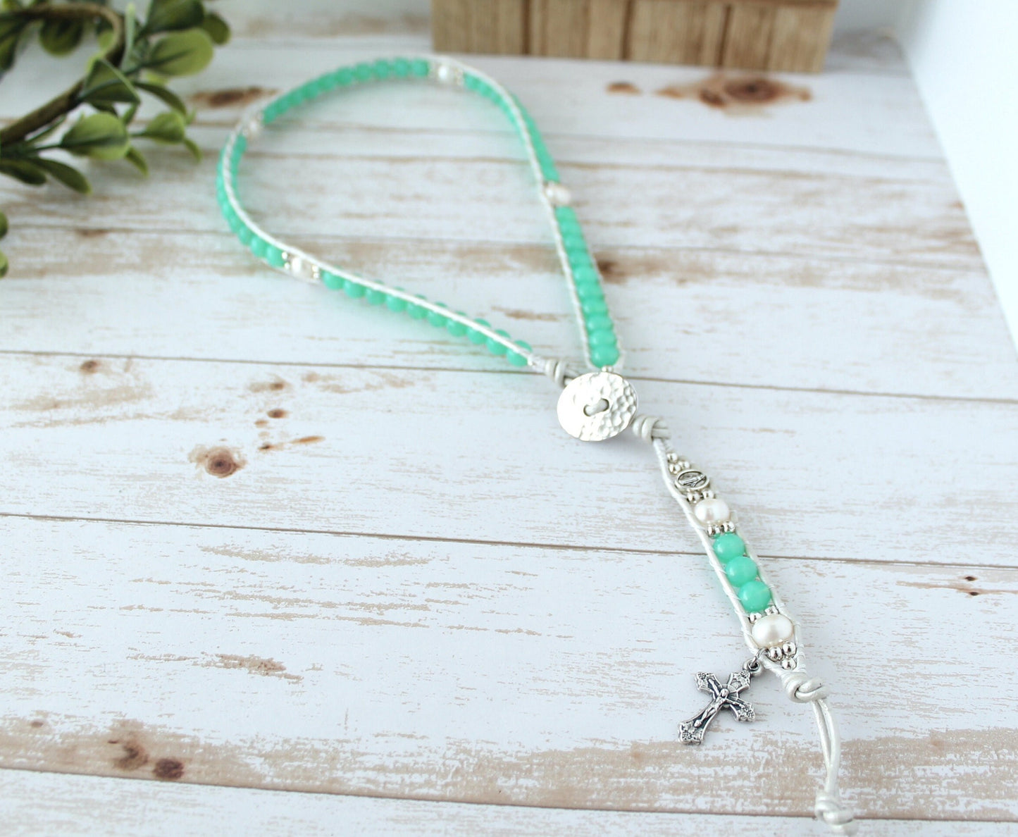 Czech Glass Rosary Wrap Bracelet