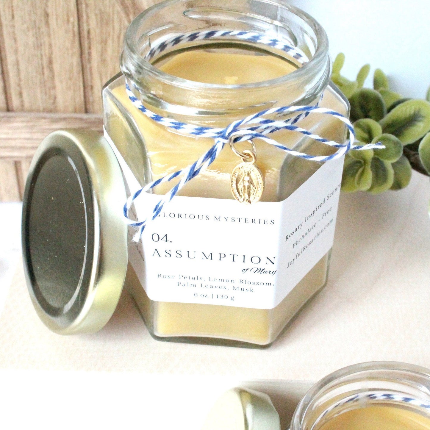 Assumption of Mary Rosary Candle