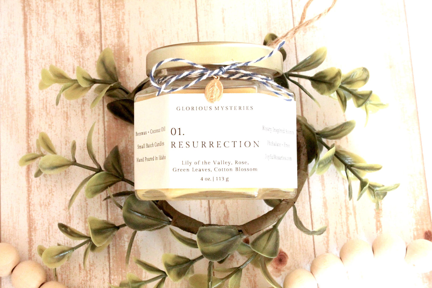 Glorious Mysteries Rosary Candle Gift Set