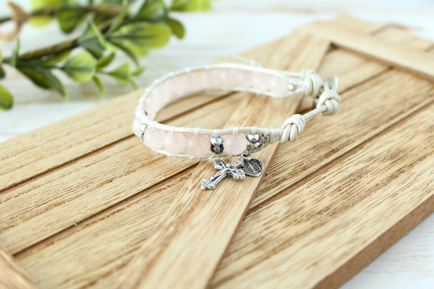 Rose Quartz Rosary Bracelet